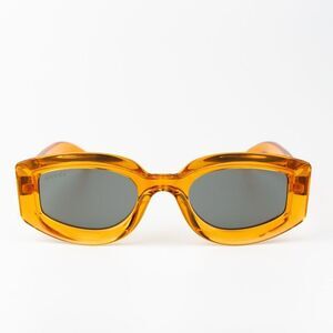 NEW Gucci GG1719S 005 Orange Grey Women Square Sunglasses GG 1719S